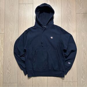 Champion Reverse Weave Pullover Hoodie Navy Blue Men's Size Small